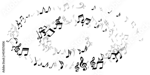 Musical note symbols vector wallpaper. Melody