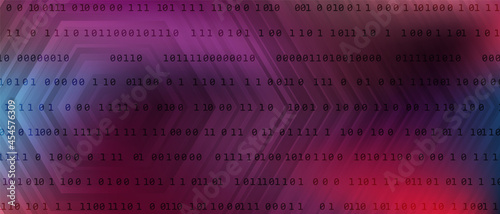 0 1 matrix digits big data tech vector background with fluid gra