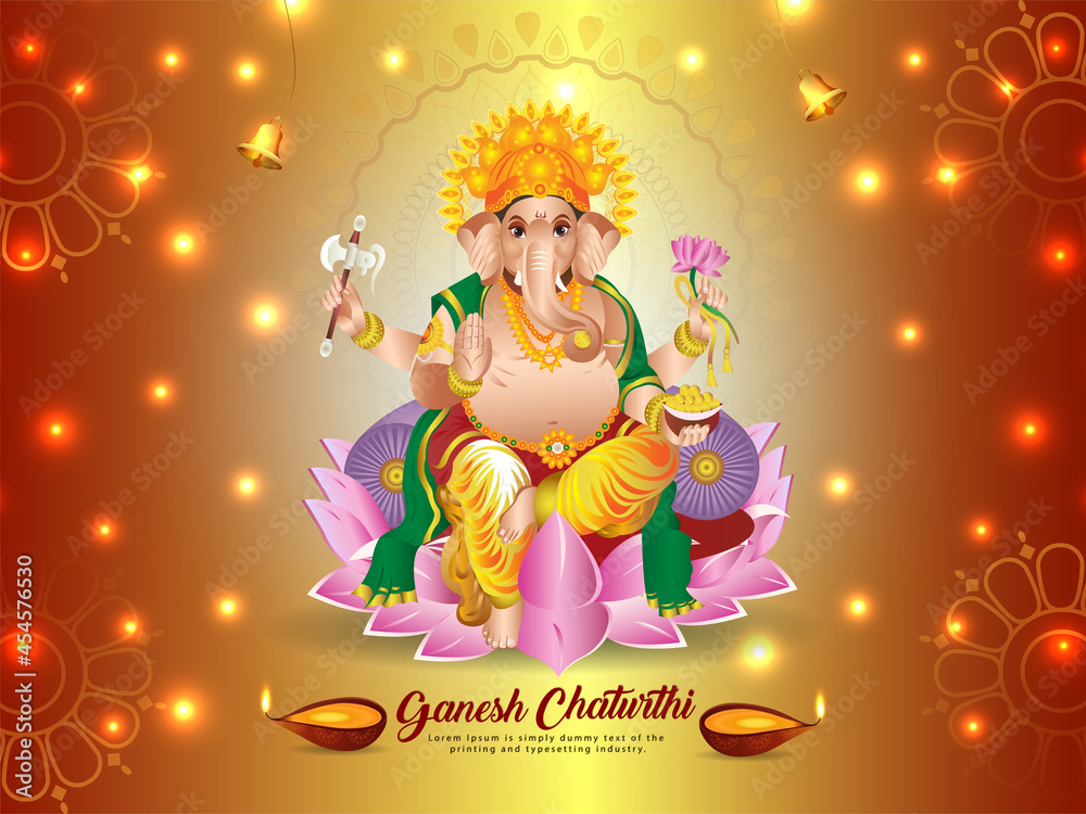 Fototapeta premium Indian festival of happy ganesh chaturthi celebration background