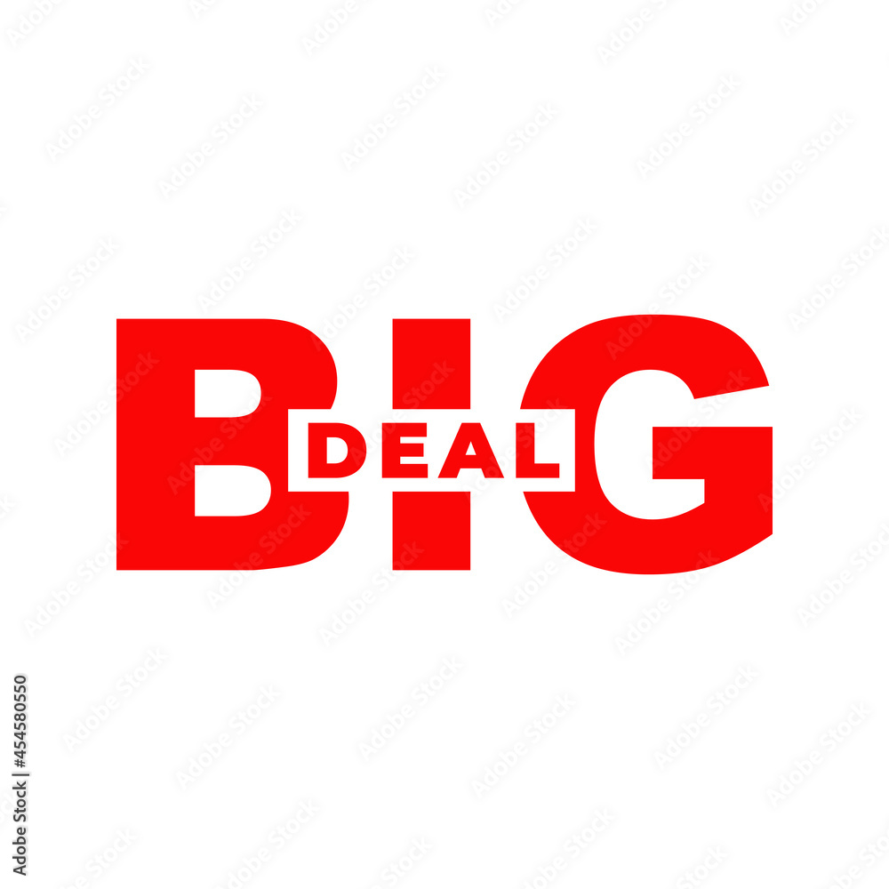 Big deal word text logo design template Stock Vector