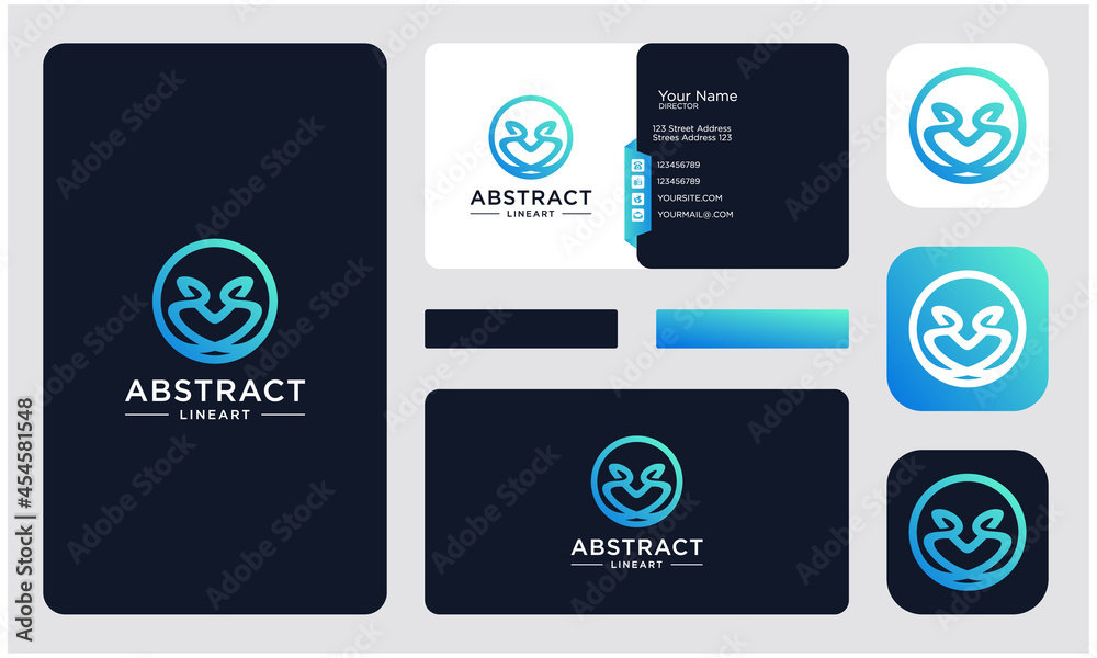 Fototapeta premium abstract creative circle logo design. blue gradient color