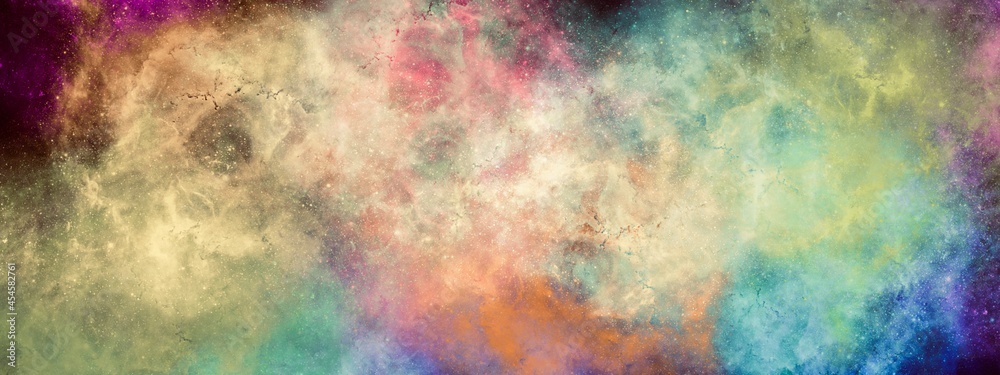 Dusty powder background, abstract coloured graphic for wallpapers, hand drawn art, colorful galactic concept, watercolour texture, modern wall art	
