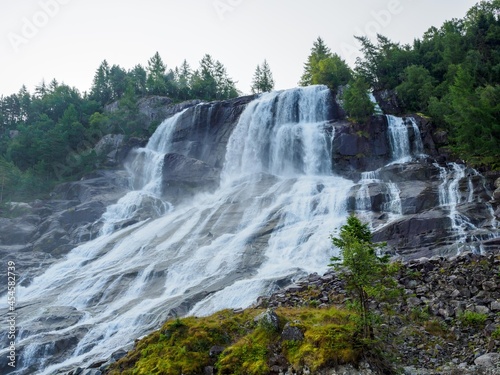 Furebergfossen waterfall near Rosendal, Norway. © estivillml