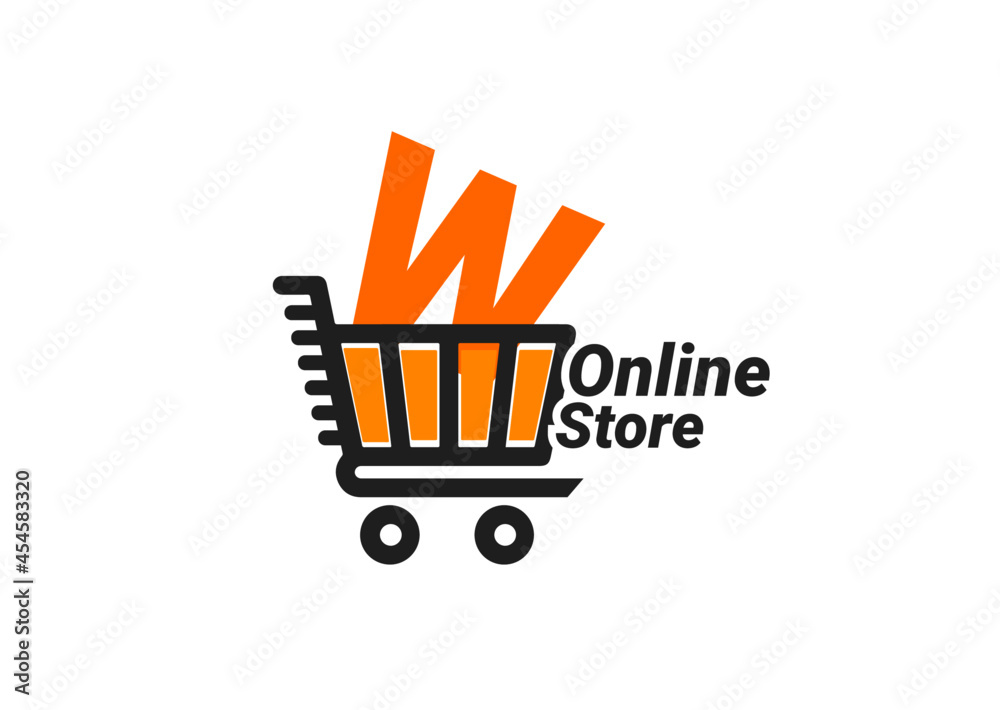 Online Store W Letter Logo And Icon Design Template Online Store W Letter Logo And Icon Design Template