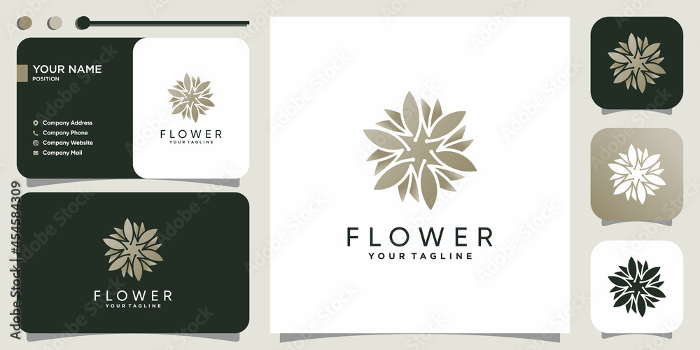 Flower logo concept with modern creative style Premium Vector