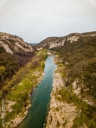 Gardon river through canyon in Provenve  France