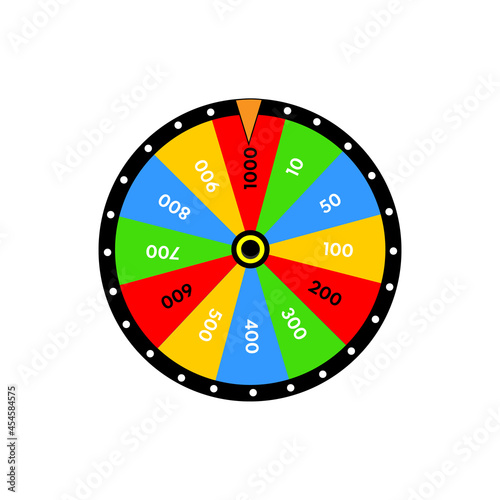 Obraz na płótnie spinning wheel of fortune template isolated on white background, casino, online, illustration w salonie