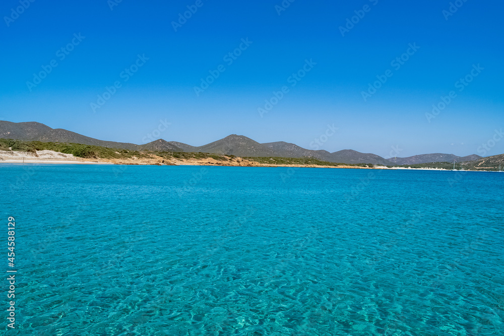 Beautiful view of the southern Sardinian sea, Teulada, Italy.