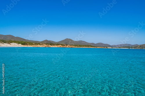 Beautiful view of the southern Sardinian sea  Teulada  Italy.