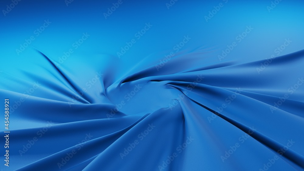 Obraz premium Twisted fabric background for studio product placements. 3d illustration 