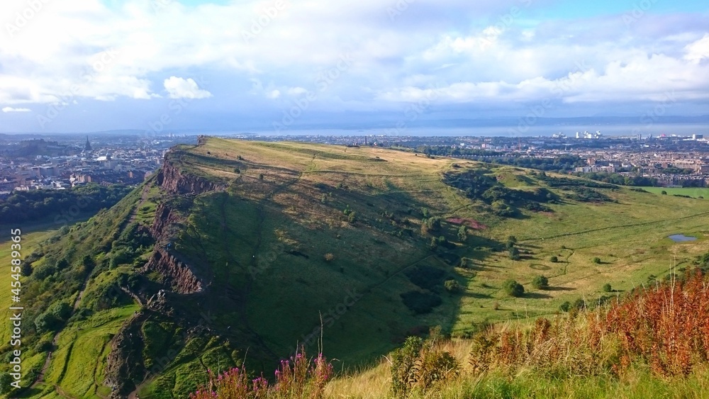 View on the hills of Arthurs seat from the top