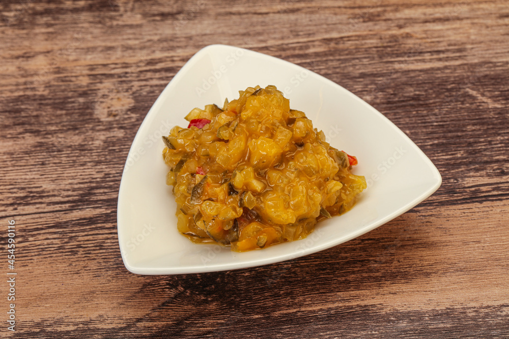 Relish sauce with cucumbers and mustard Relish sauce with cucumbers and mustard