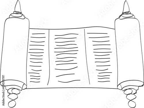 torah scroll doodle icon
