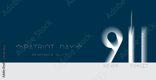 11 September- illustration for Patriot Day USA poster or banner.