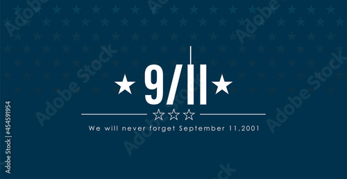 Fotografia, Obraz 11 September- illustration for Patriot Day USA poster or banner.
