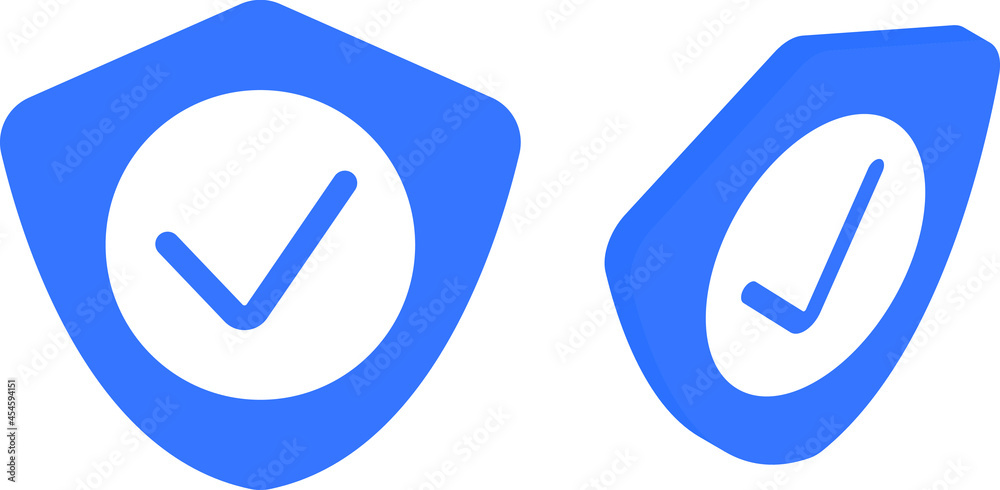 Shield check mark icon. 3d vector illustration. Security, guaranteed icon. Shield check mark icon. 3d vector illustration. Security, guaranteed icon.
