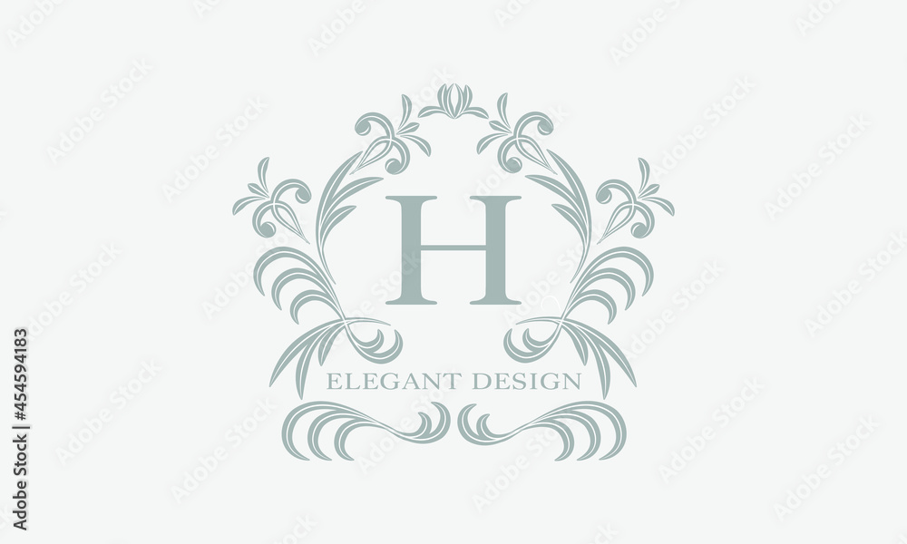 Monogram template with the initial letter H. Logo for cafe, bar, restaurant, invitation. Business style and brand of the company. Monogram template with the initial letter H. Logo for cafe, bar, restaurant, invitation. Business style and brand of the company.