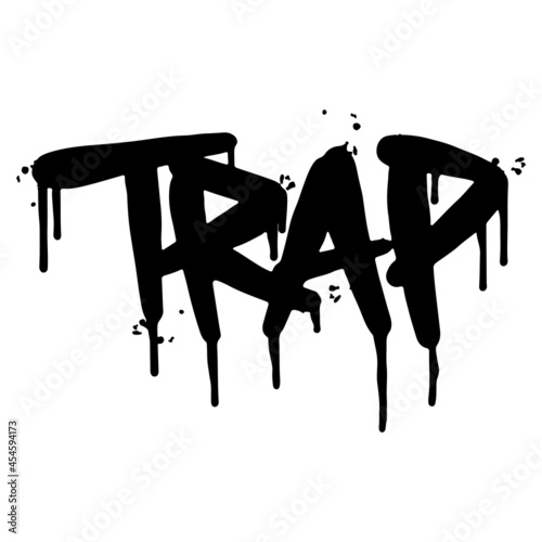 Vettoriale Stock graffiti trap word sprayed isolated on white background.  Sprayed trap font graffiti. vector illustration. | Adobe Stock