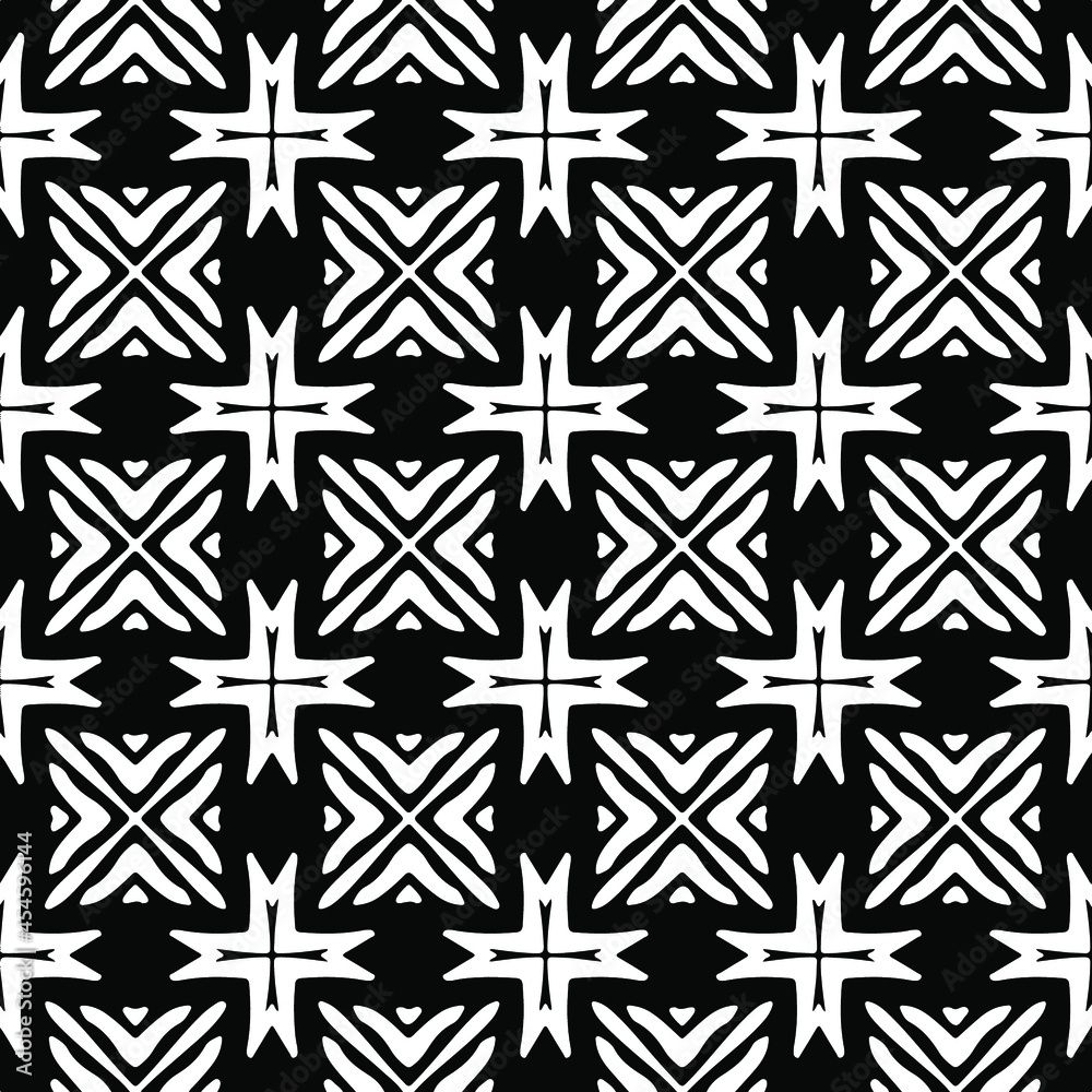Seamless vector pattern in geometric ornamental style. Black and white pattern. Seamless vector pattern in geometric ornamental style. Black and white pattern.