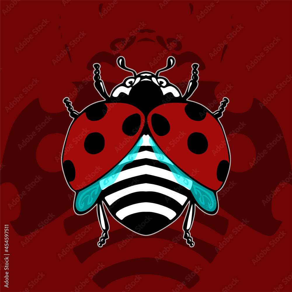 Obraz premium ladybug with heart