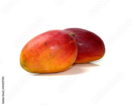 Two Lal Badshah Mangoes  With White Background