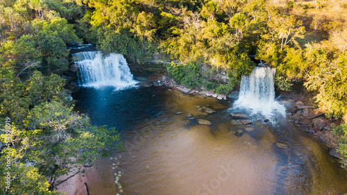 Chapada das Mesas. Twin waterfalls from Itapecuru - Carolina, Maranhão photo