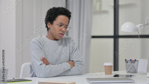 Anxious African Woman Feeling Worried