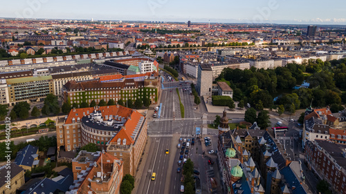 Beautiful aerial view of the Copenhagen city hall and plaza © Gian