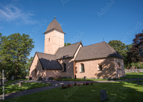 The church Yttergrans kyrka from the 1100s between the towns Stockholm and Enköping