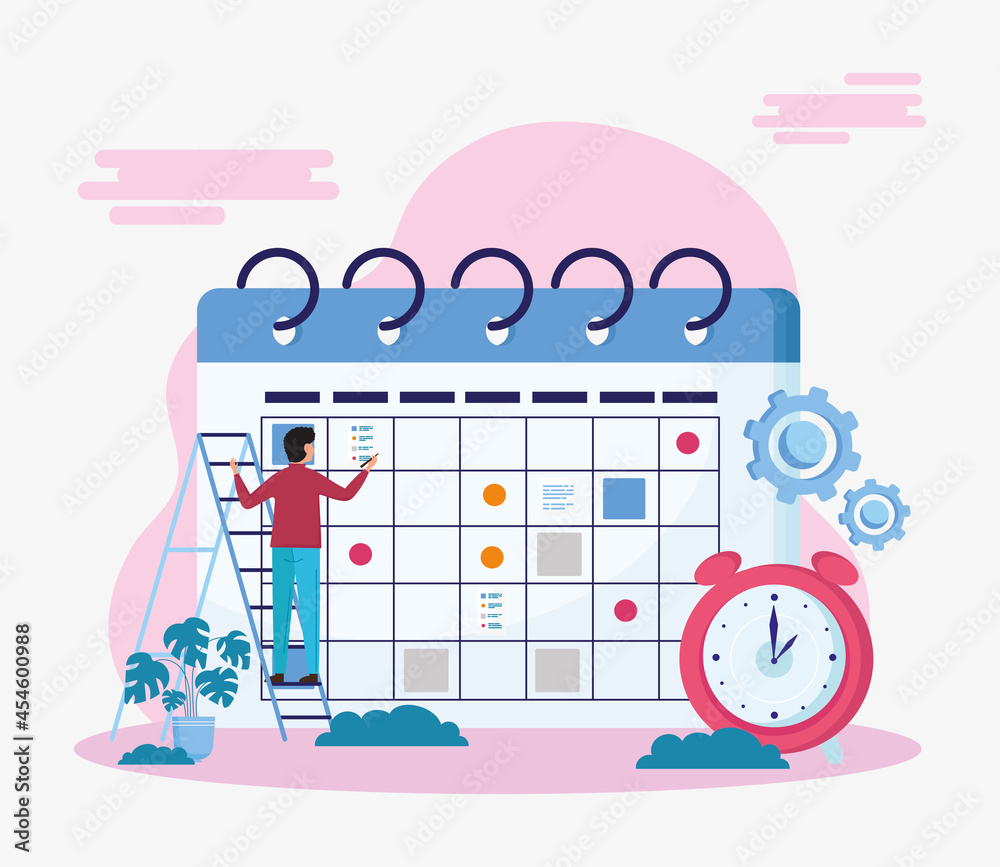 Obraz premium Man planning on calendar