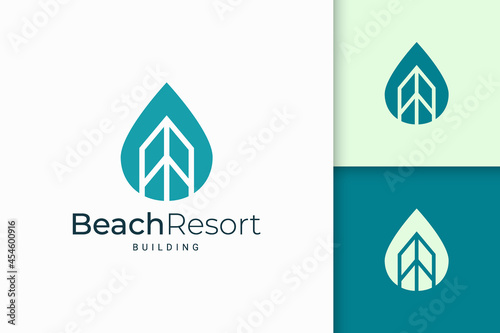Waterfront apartment or property logo modern shape
