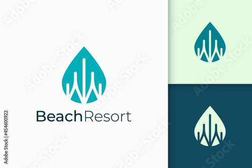 Waterfront apartment or property logo modern shape