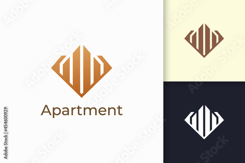 Apartment or property logo in diamond shape for real estate business Free Download Apartment or property logo in diamond shape for real estate business - GFXLoad