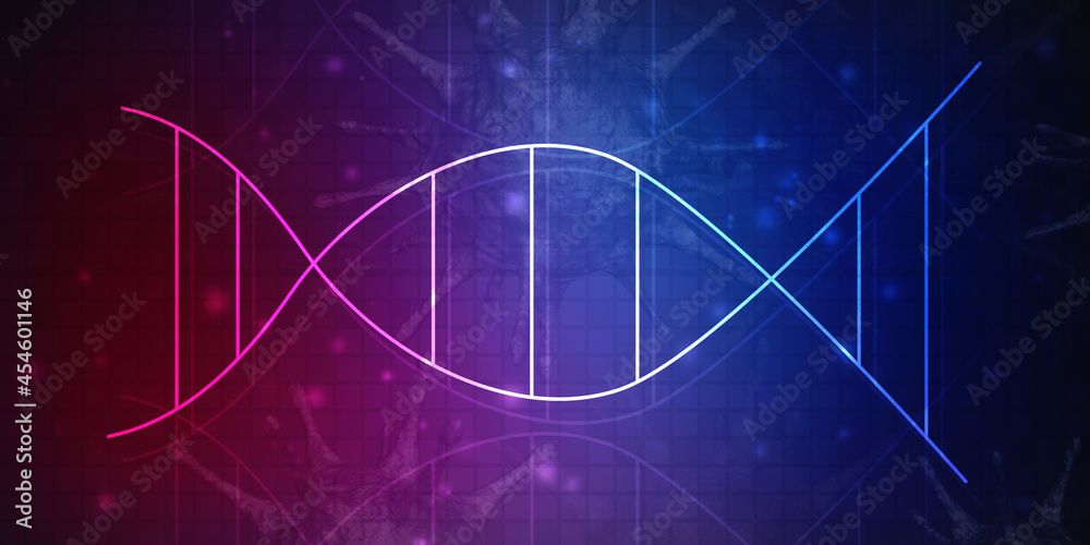 Naklejka premium 2d render of dna structure, abstract background
