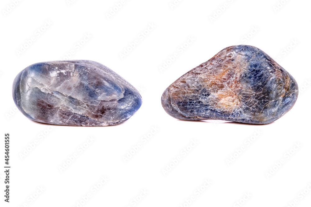 Macro mineral stone sapphire on white background Macro mineral stone sapphire on white background