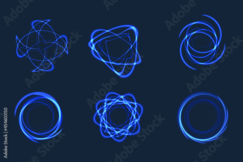 Set of blue special effect isolated vector element graphic resources. can use for poster, banner, flyer, pamphlet, leaflet, brochure, catalog, web, site, website, presentation, book cover elements 