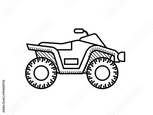 Quad bike coloring book for kids. ATV bike