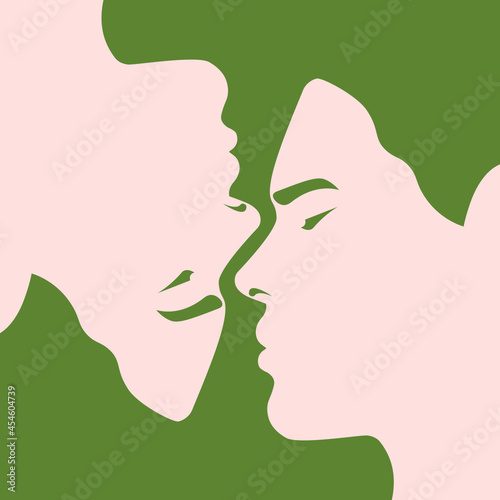 diversity of love - gay couple looking at each other closely