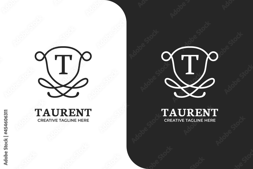 Ornamental Letter T Logo Template Ornamental Letter T Logo Template