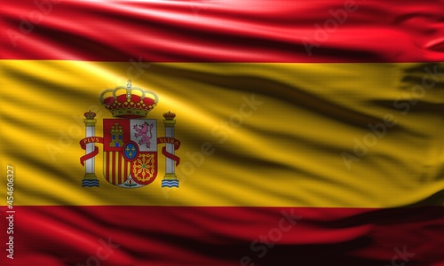 3d spain flag background spanish national symbol waved in the wind world flags concept