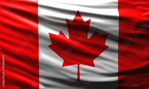 Canada flag waving in the wind national symbol of canadian country background