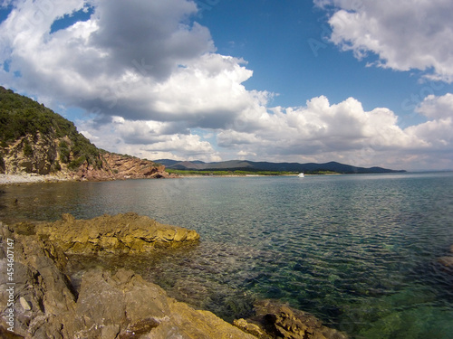 Stony Mediterranean coast on a beautiful day in Croatia