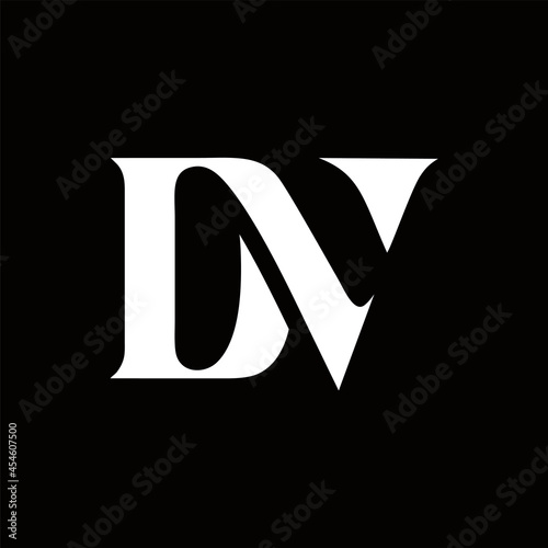 creative simple logo design letter DV