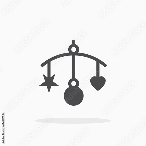 Baby crib hanging toy icon.