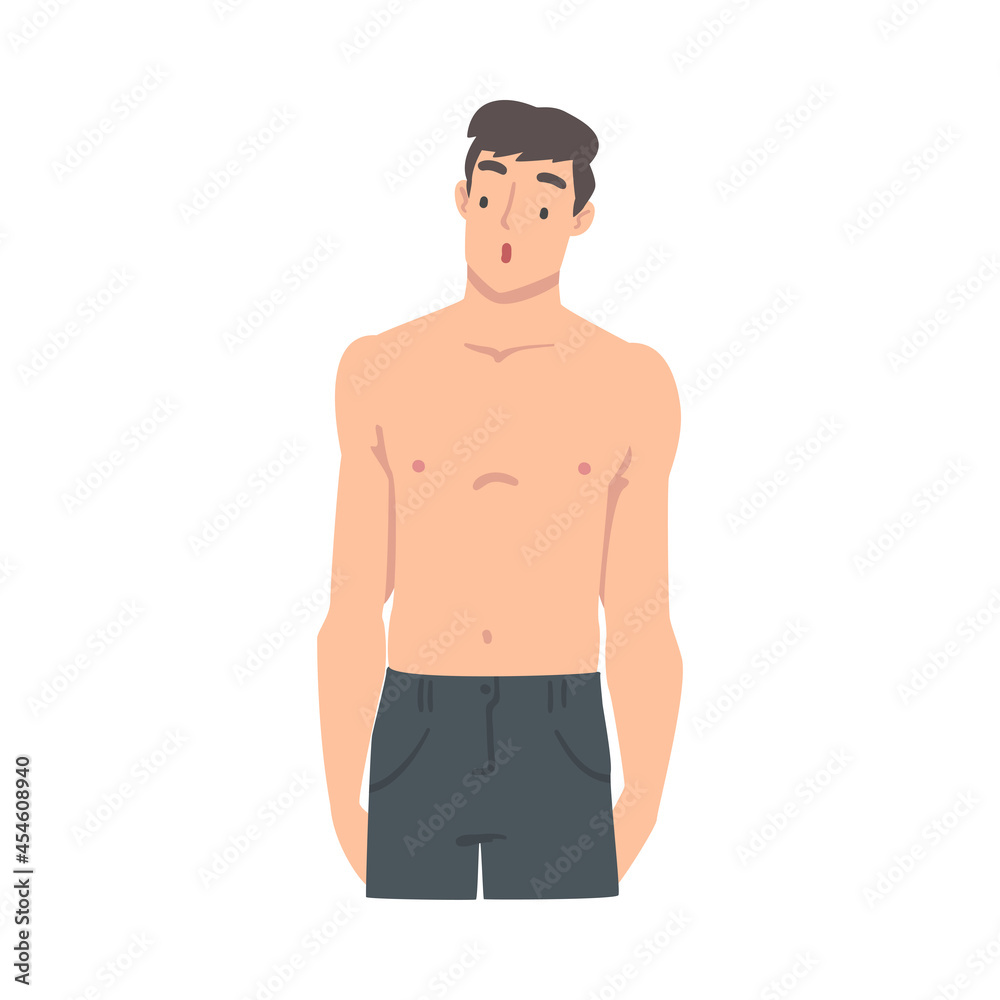 Man with Bare Torso Having Medical Checkup and Health Screening Vector Illustration Man with Bare Torso Having Medical Checkup and Health Screening Vector Illustration