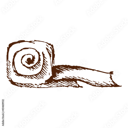 terry towel isolated on white background. hand draw vector illustration. Towels of spa center design. roll of towel