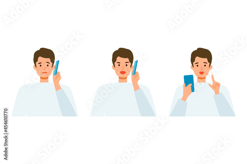 Concept for using smartphone. People talking on the smartphone.