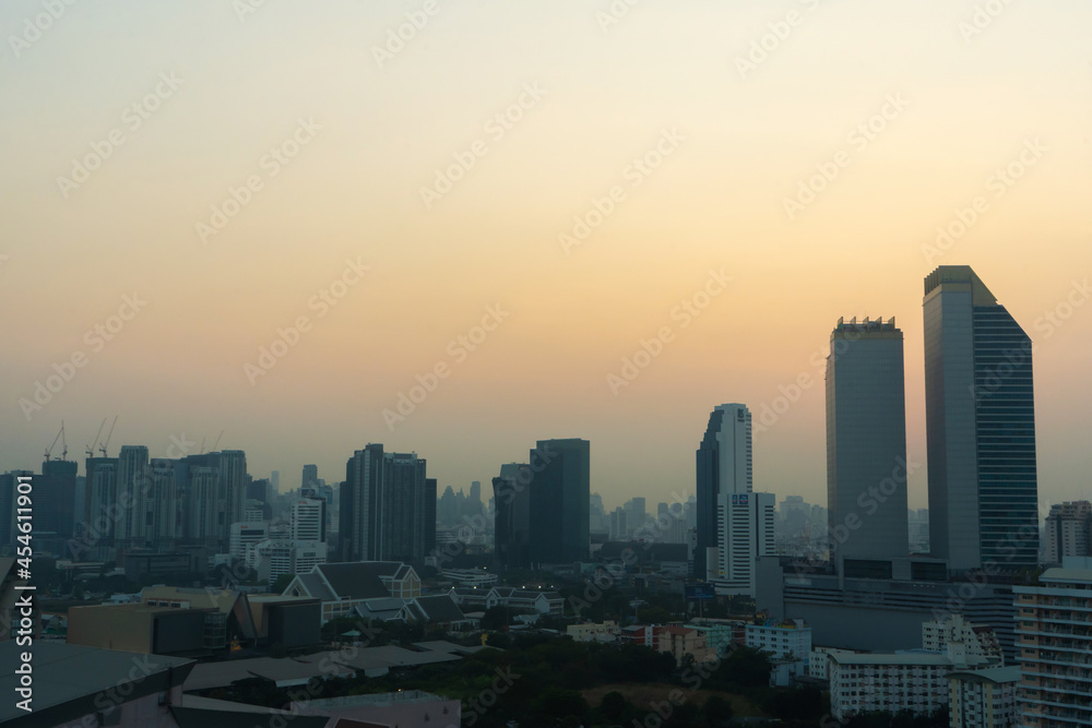 Aerial view of an old residential area in Bangkok