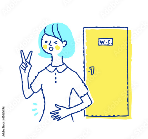 スッキリした顔でトイレから出てきた女性