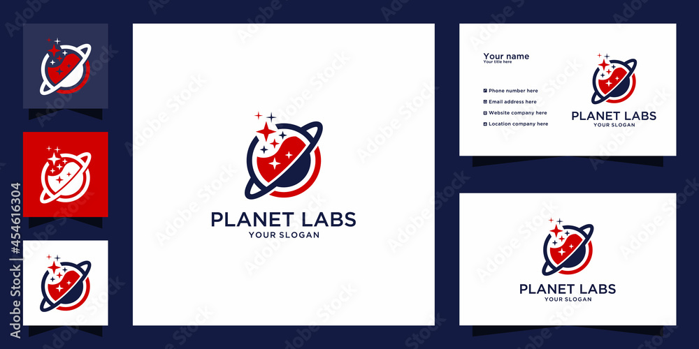 planet labs logo design and business card template